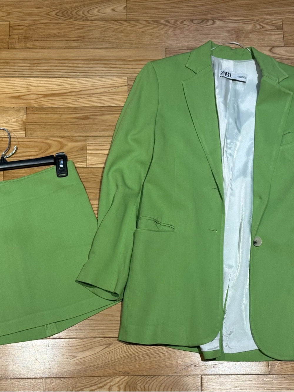 ZARA Bright Green Women's Blazer and Skirt Set